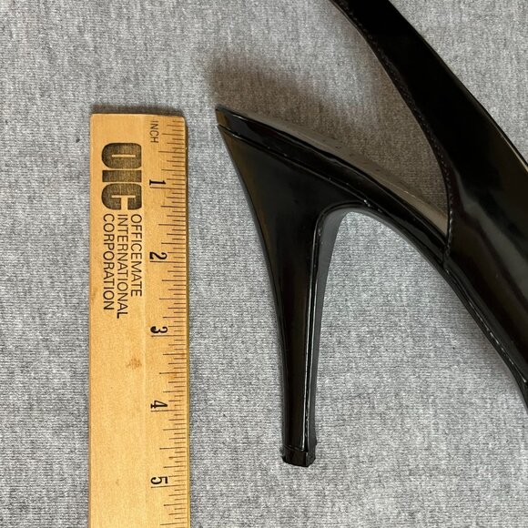 Guess Black Patent Leather Peep Toe Platform Heels. Size 7M - Picture 8 of 12